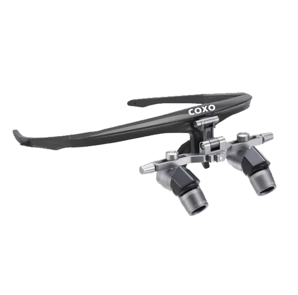 COXO C-KT40 chirurgische Lupenbrille mit 4-facher Vergrößerung und 45°-Umlenkoptik für ergonomisches Arbeiten in der Zahnmedizin