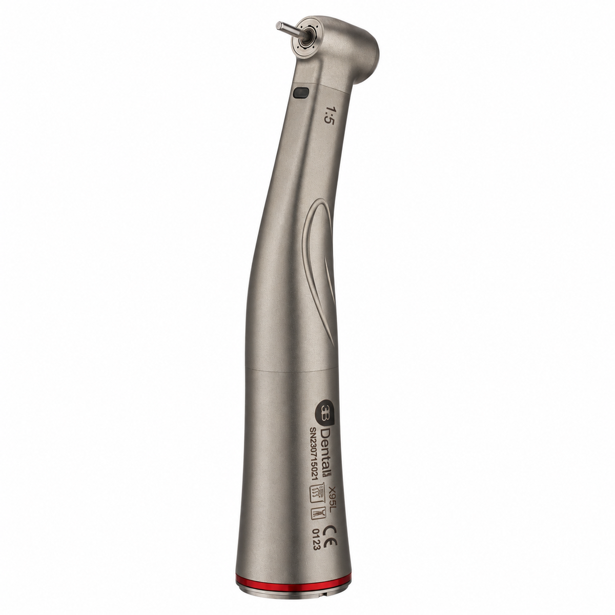 AKOS K25-CA-L+T Winkelstück 1:5 rot mit Titangehäuse – bearbeitete Produktabbildung