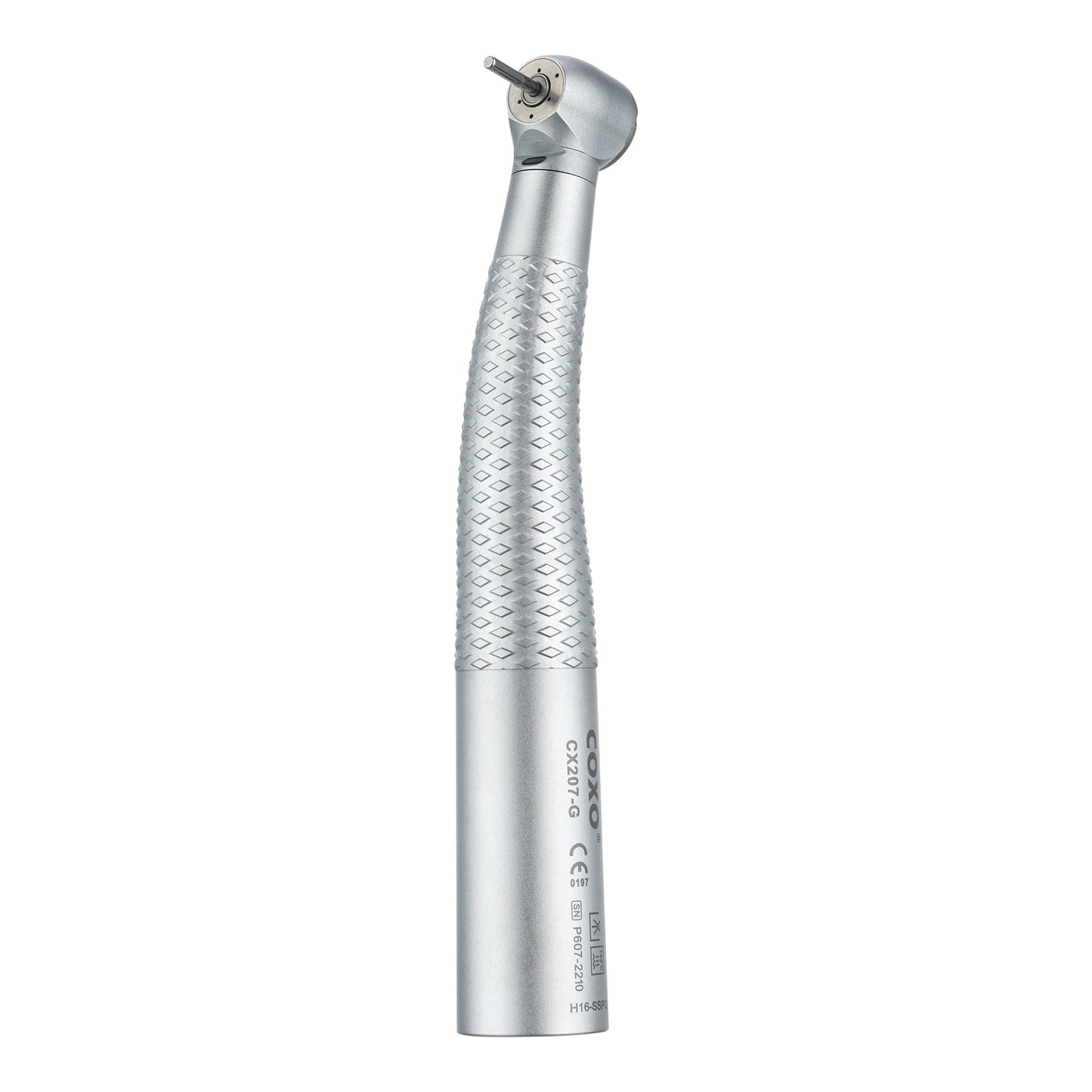 Seitenansicht der COXO H16-SSPQ Dentalturbine mit Standard Head passend für Sirona R/F Kupplungen.